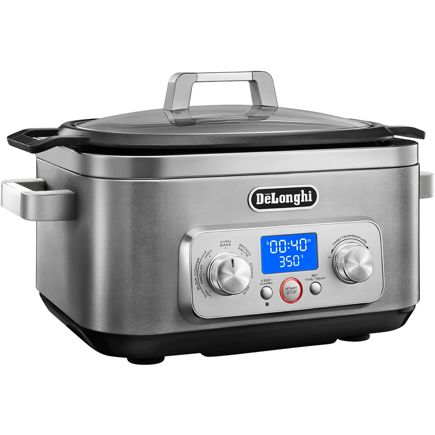 Kalorik 8-Qt Digital Slow Cooker with Locking Lid, Stainless Steel
