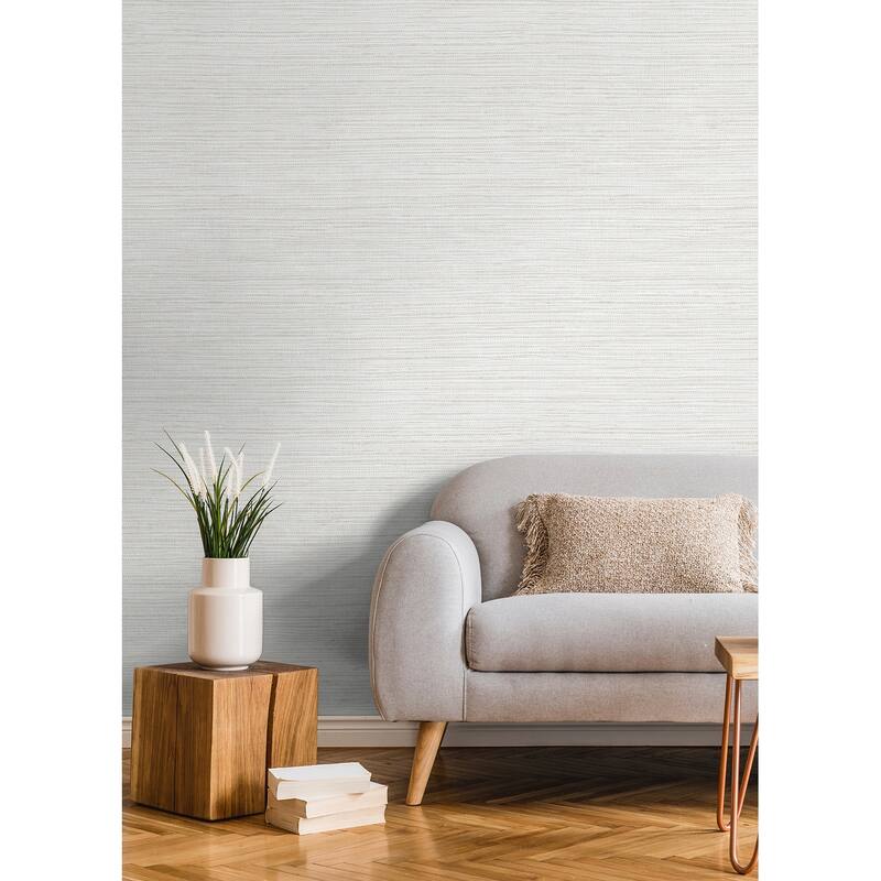 Advantage Alton Off-White Faux Grasscloth Wallpaper