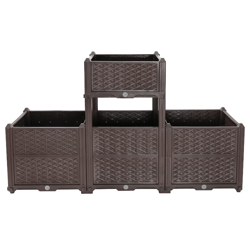 Garden Planter Box with Drainage Tray for Balcony Patio Porch Living