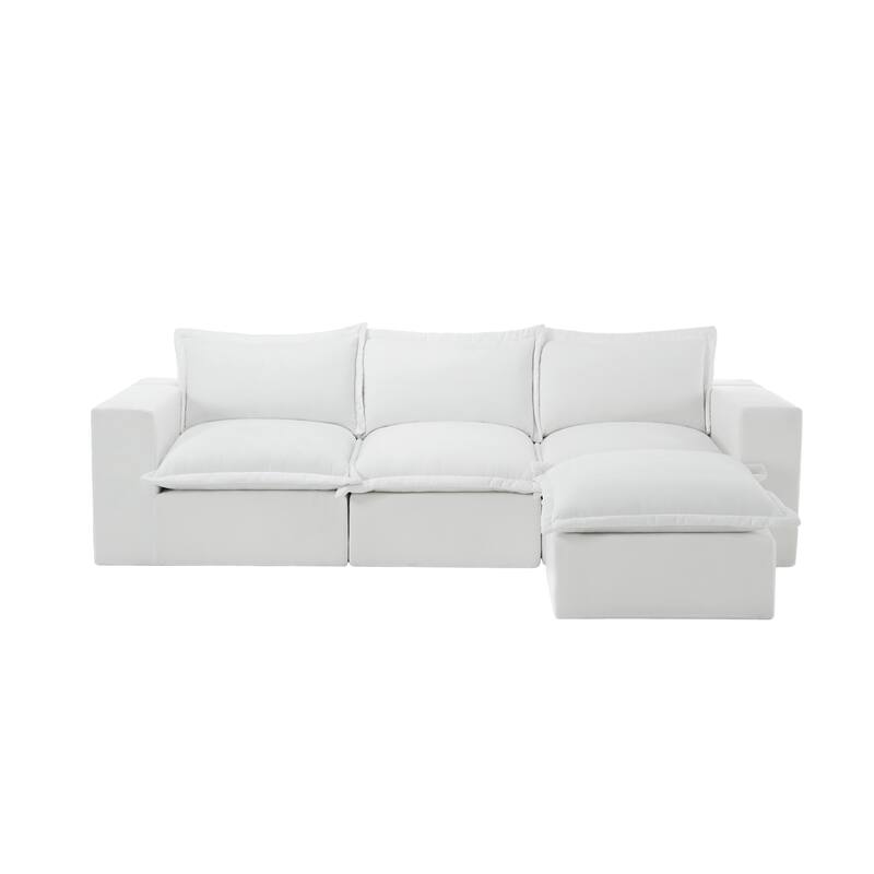 Comfy Cloud Chenille Upholstered Sectional Sofa with Pillow-Top Cushion