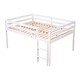 preview thumbnail 9 of 26, Full Size Low Loft Bed with inclined Ladder and Guardrails, White