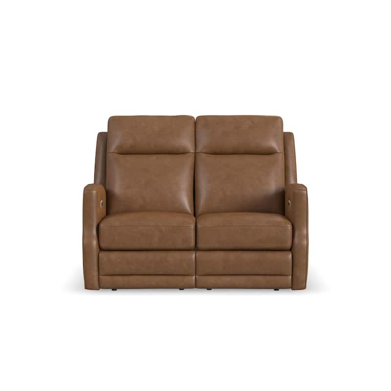 Maxwellton Cedar Power Reclining Loveseat with Power Headrests and Lumbar by Flexsteel - 56" x 42" x 39"