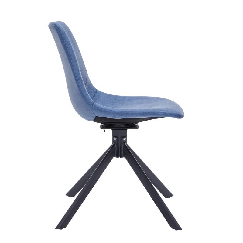 Markley Leather Dining Chair 360 Degree Swivel with Iron legs Modern Accent Side Chair