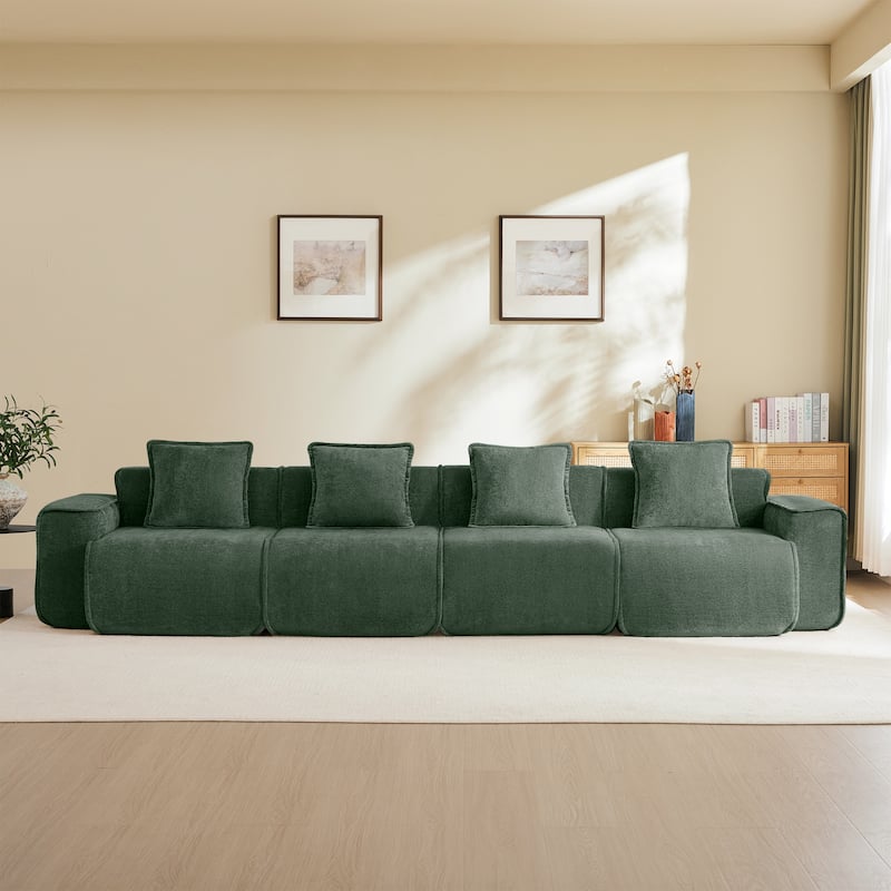 GDFStudio - Modular 4-Seater 138.58" Boneless Velvet Sofa