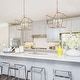 preview thumbnail 7 of 10, Modern Gold 4-Light Geometric Lantern Cage Chandelier for Kitchen Island - L17.7"*W17.7"*H20"