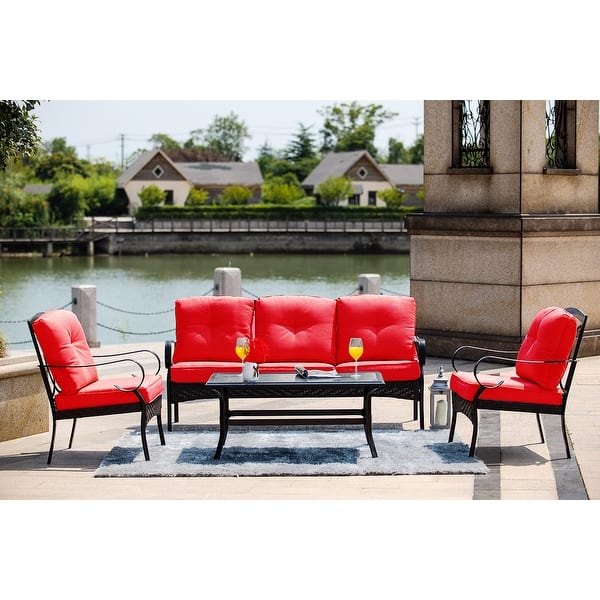 Shop Black Friday Deals On 2 Piece Indoor Or Outdoor Patio Furniture Single Chair On Sale Overstock 31781645 Red