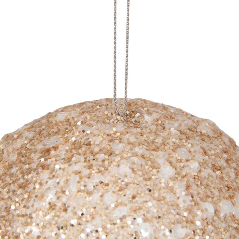 5" Gold and Silver Sequin Ball Christmas Ornament