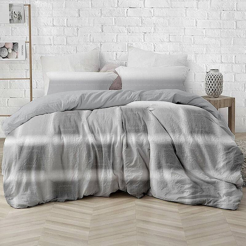 Delara GOTS Certified 100% Organic Cotton Damask Reversible Print Duvet Cover and Sham Set of 2