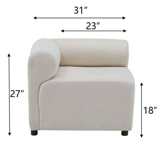 83" Fabric 4-Piece Modular Sectional Sofa with L-Shaped Configuration, High-Resilience Foam, and Solid Wood Frame