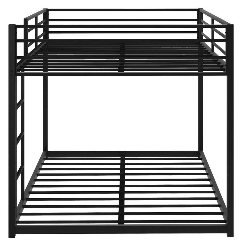 Metal Bunk Bed, Low Bunk Bed with Ladder
