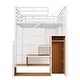 preview thumbnail 9 of 22, Full Size Metal Loft Bed with Wardrobe, Built-in Wood Tabletop Desk, Storage Shelves and Storage Stairs for Bedroom