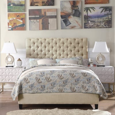 Calia Diamond Tufted Upholstery Chesterfield Platform Bed