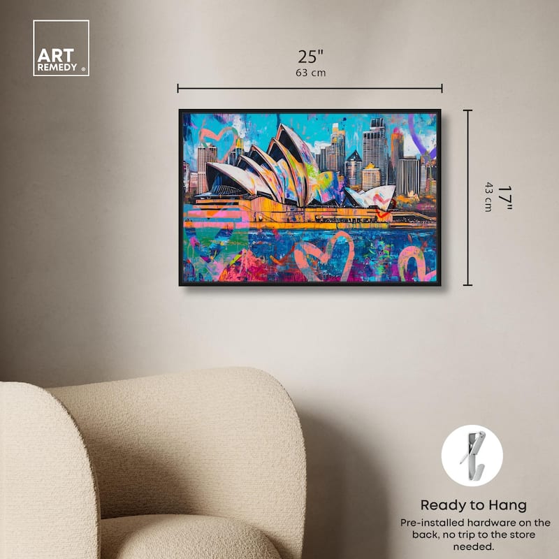 Sydney Opera Graffiti Canvas by Art Remedy