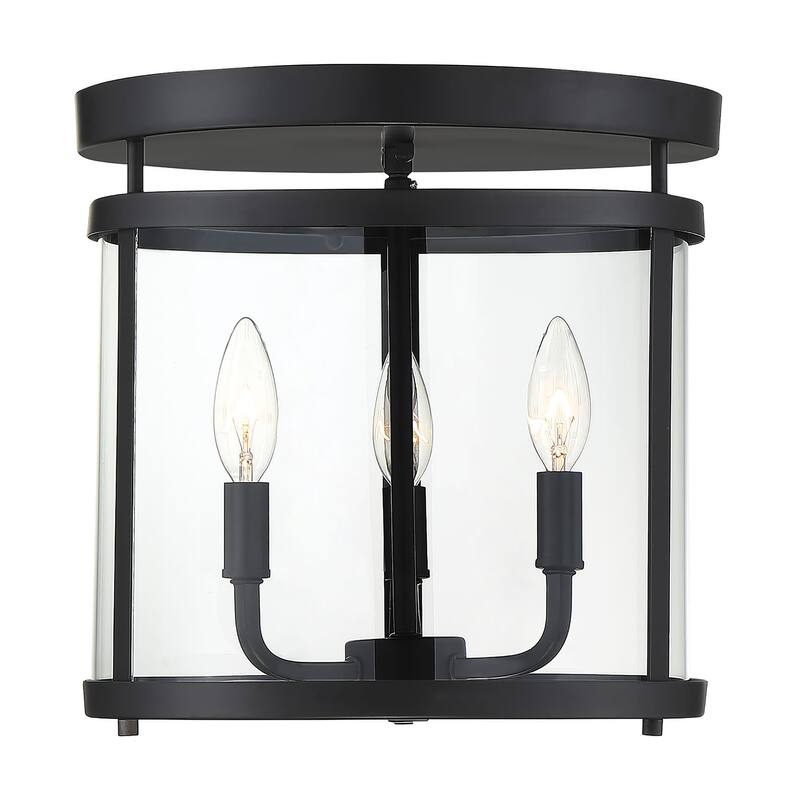 Savoy House Penrose 3 Light 13" Wide Semi-Flush Ceiling Fixture - Black