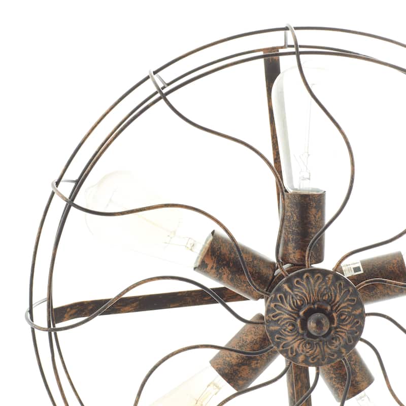 Bronze Metal Vintage Fan Shape 5 Light Accent Lamp - 18 x 24