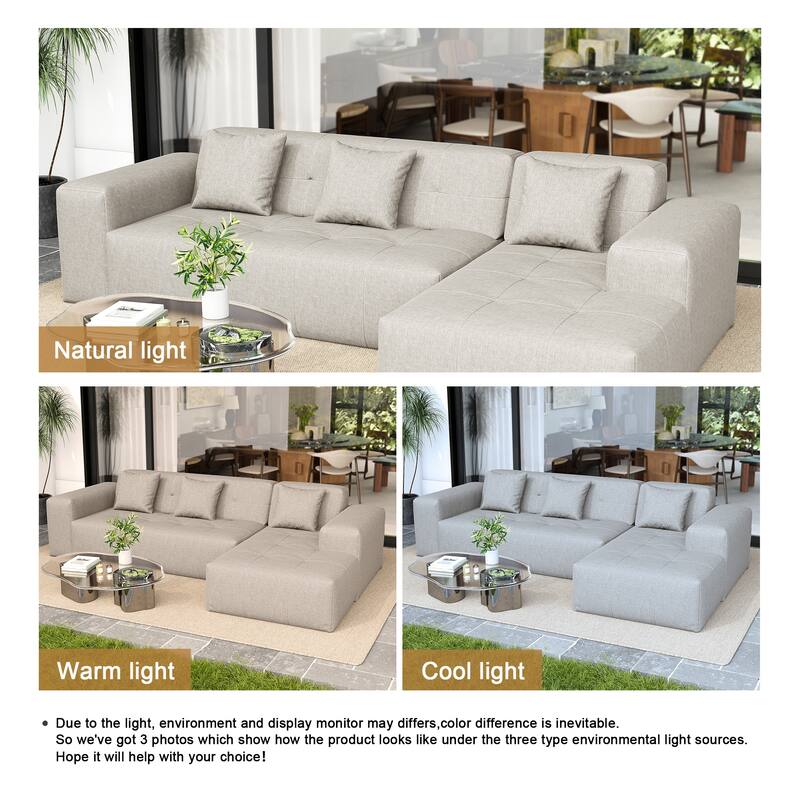 Casual Outdoor Oversized Sectional Sofa Loveseat Chaise Set