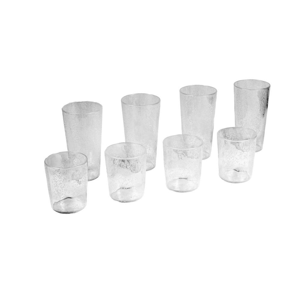 Fizz Bubbles Drinkware Set, 17 Oz & 24 Oz, Set of 8