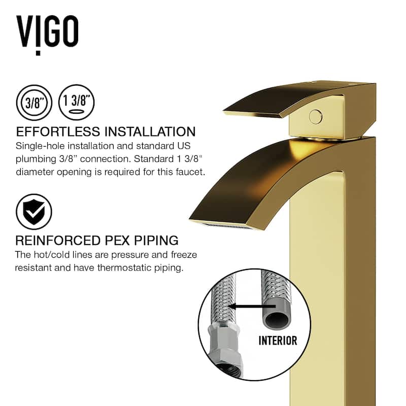 VIGO Duris 12" H Single Handle Single Hole Bathroom Vessel Faucet