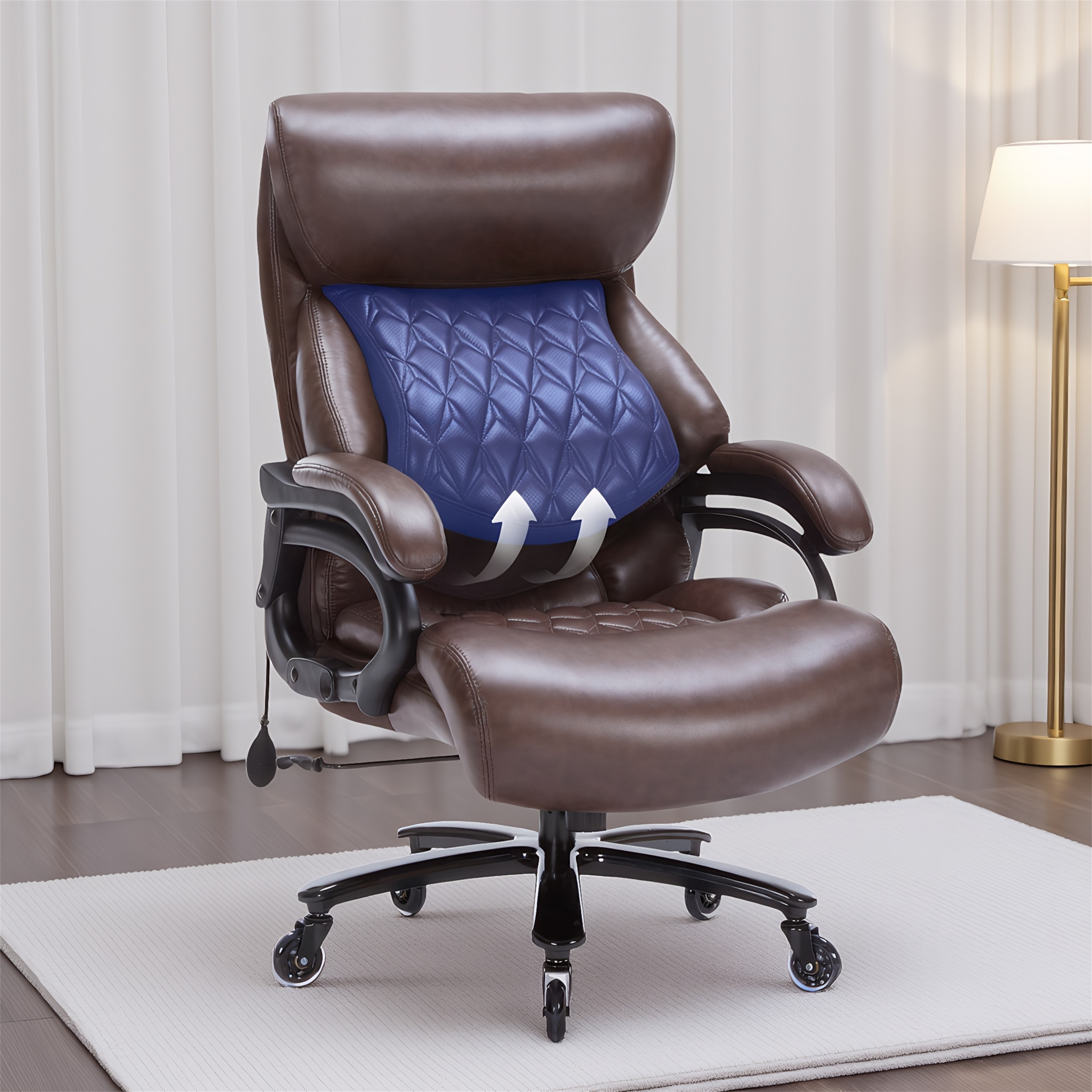 Heavy Duty Office Chair, 600LB Capacity, Adjustable Lumbar Support