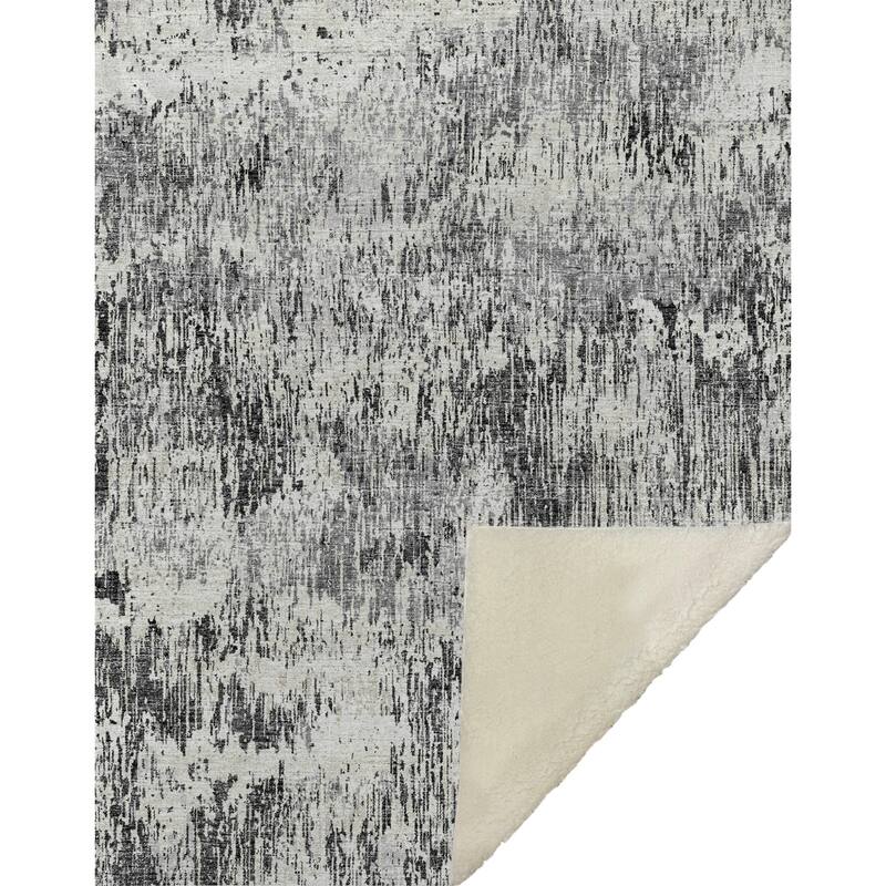 Premium Machine Washable ASB66 Abstract Ombre Sherpa Throw Blanket