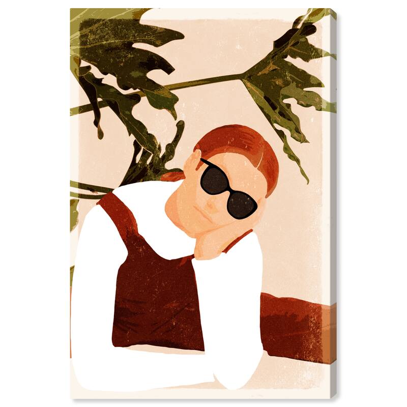 Wynwood Studio Canvas Fashion and Glam In a Daze White and Cream White Tropical Wall Art Canvas Print