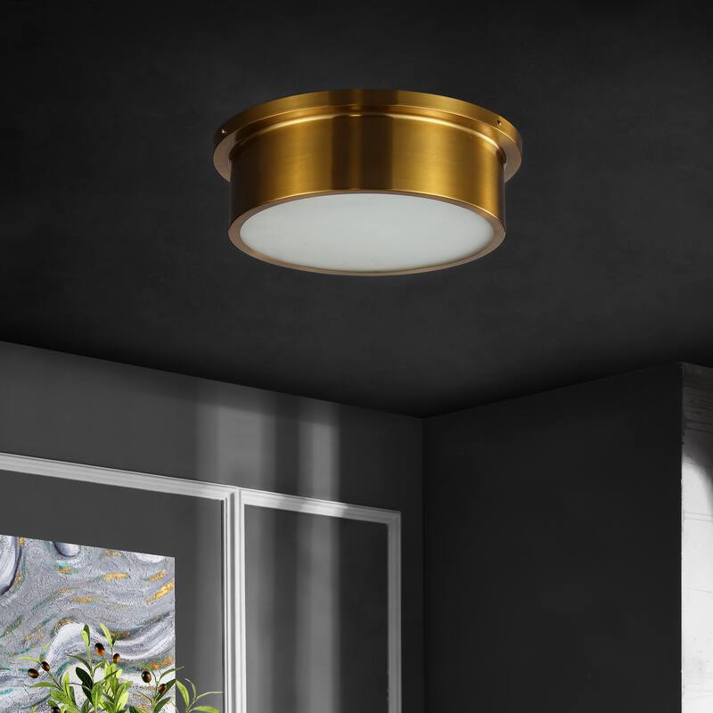 SAFAVIEH Gulshan 3-Light 16-inch Flush Mount - 16 In. W x 16 In. D x 5 In. H - Brass - 16Wx16Dx5H