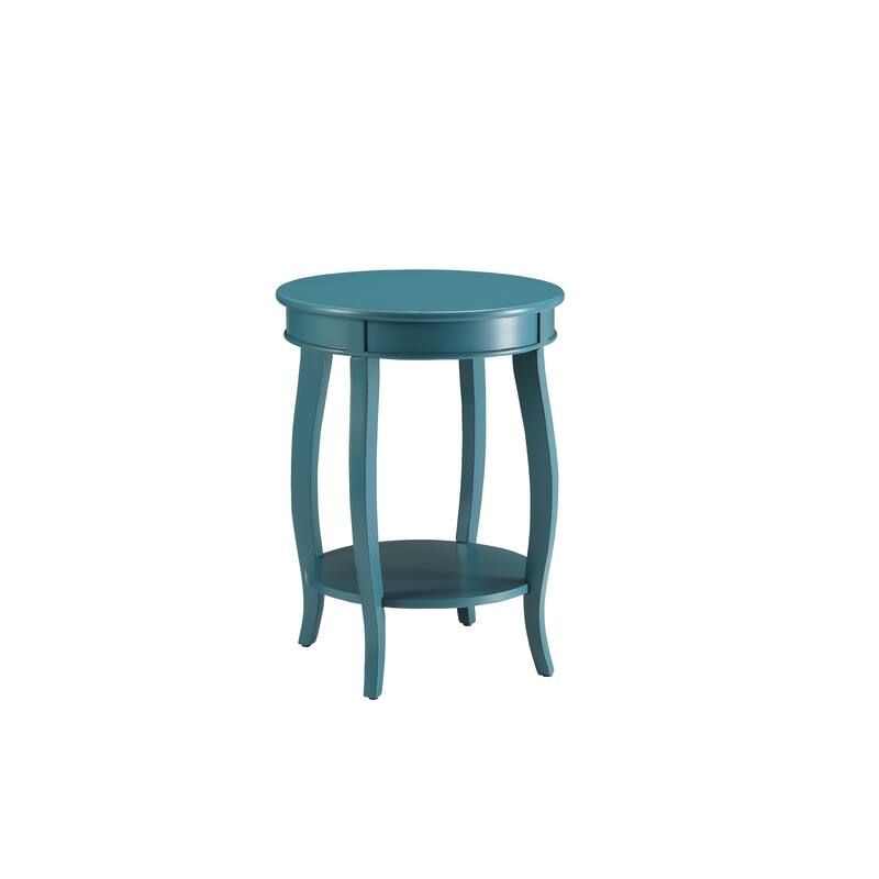 Charming Wooden Accent Table with Open Shelf and Stylish Leg Design - Green