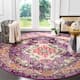SAFAVIEH Monaco Lillie Boho Medallion Distressed Area Rug - 6'7" x 6'7" Round - Violet/Fuchsia