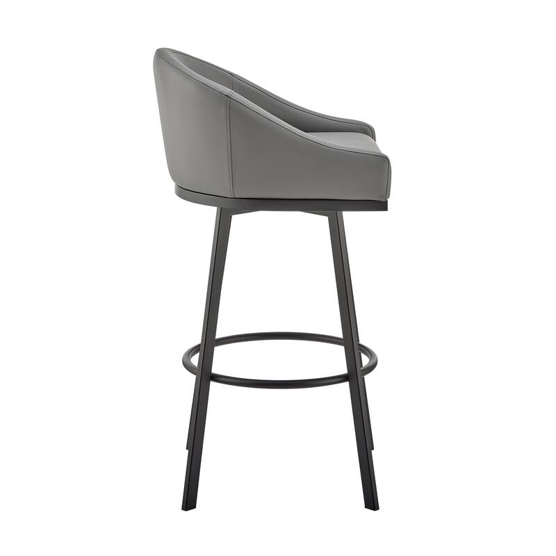 Eleanor Black or Brushed Stainless Steel Swivel Counter or Bar Stool
