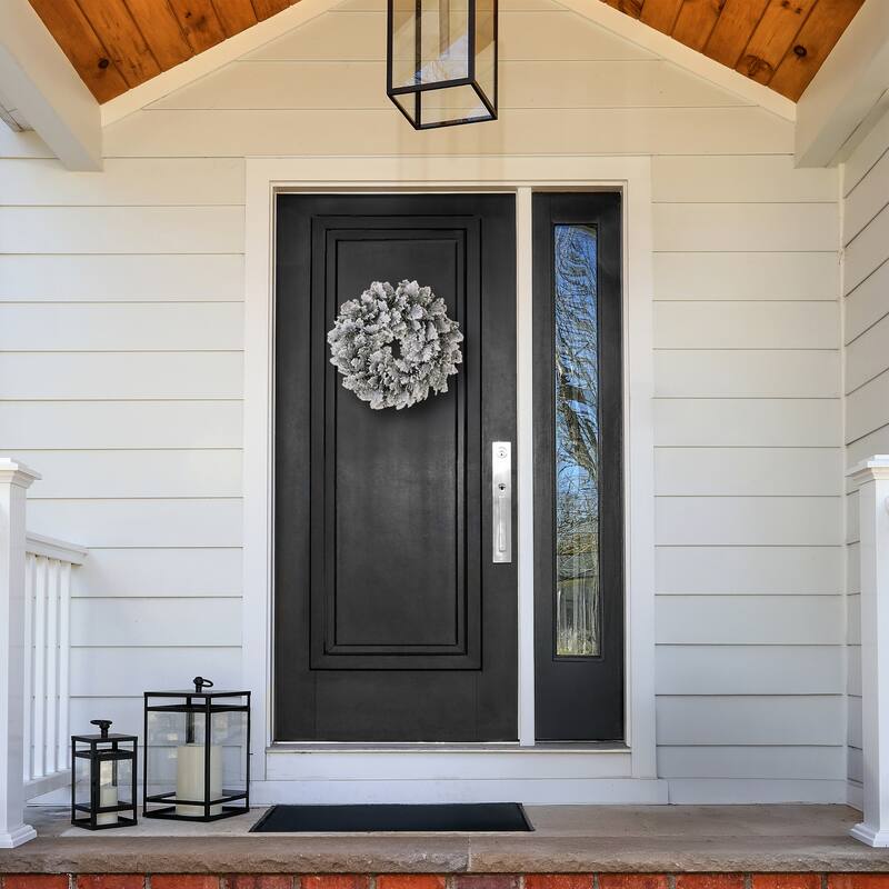 22" Snowy Acadia Cedar Wreath