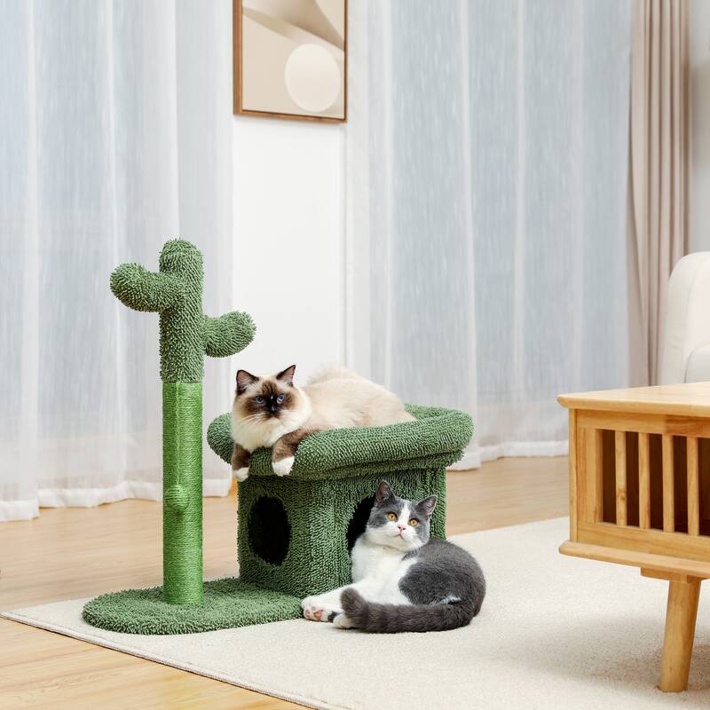 Cat Tree with Cactus Scratching Posts, Creative Scratching Posts, Stylish Cat Tree, with Ball and Cat House