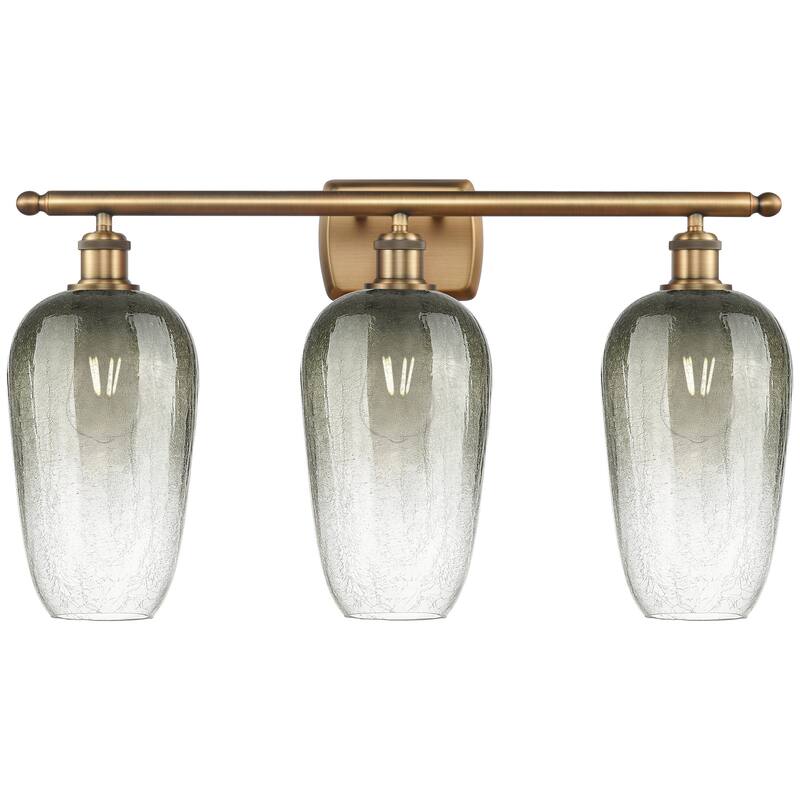 Innovations Lighting 516-3W-16-27 Brookhaven Flute Vanity Brookhaven - Brushed Brass / Slate