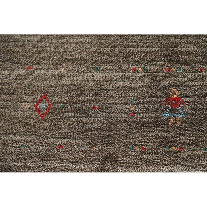 Hand Knotted Oriental 100% Wool Carpet Tribal Tribal Brown Gabbeh Area Rug - 8' 1'' X 5' 0''