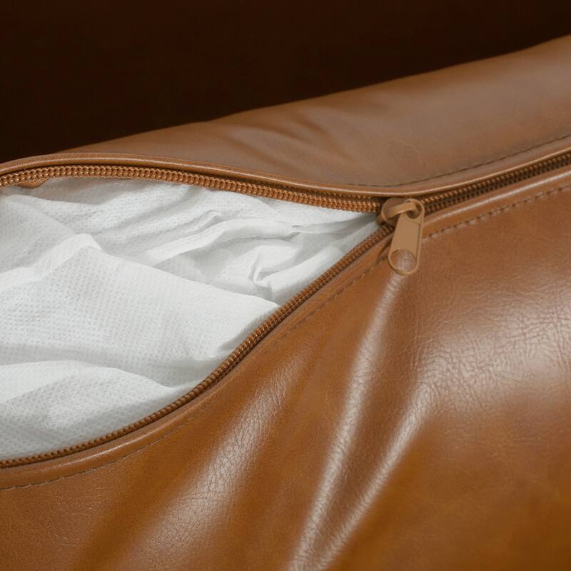 Faux Leather Accent Chair,Single Lounge Sofa Chair with Solid Wood Frame
