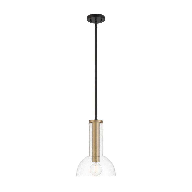 Nova 10 in. 1-Light Matte Black Modern Pendant Light