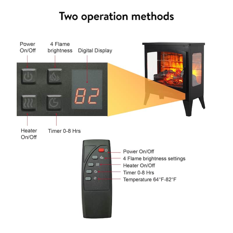 21 inchThree-sided Freestanding Electric Fireplace Stove heater with 3D Flame effect with remote control