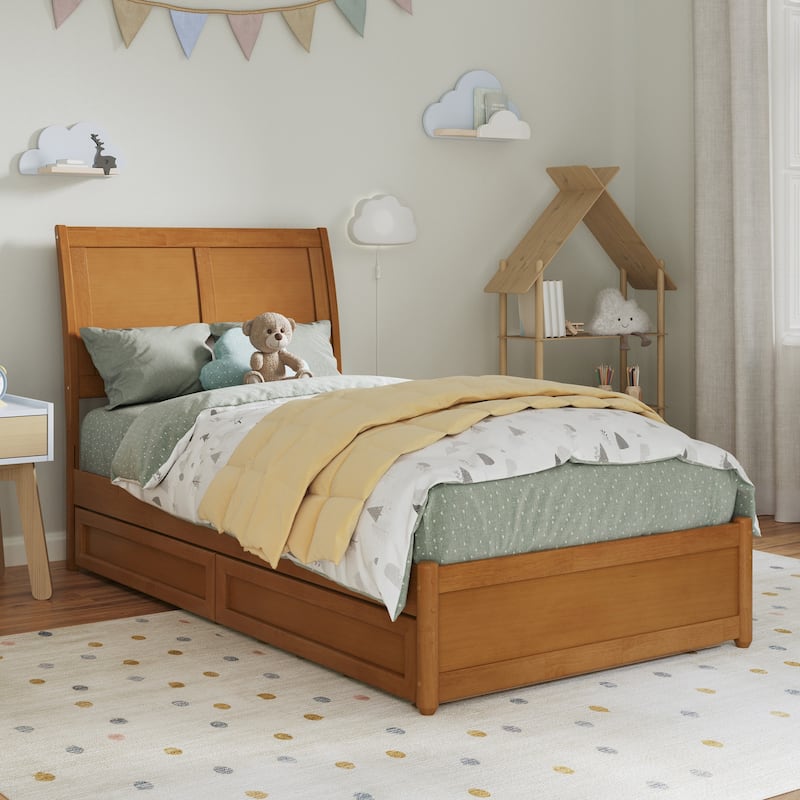 Andorra Platform Bed with Panel Footboard and Storage Drawers