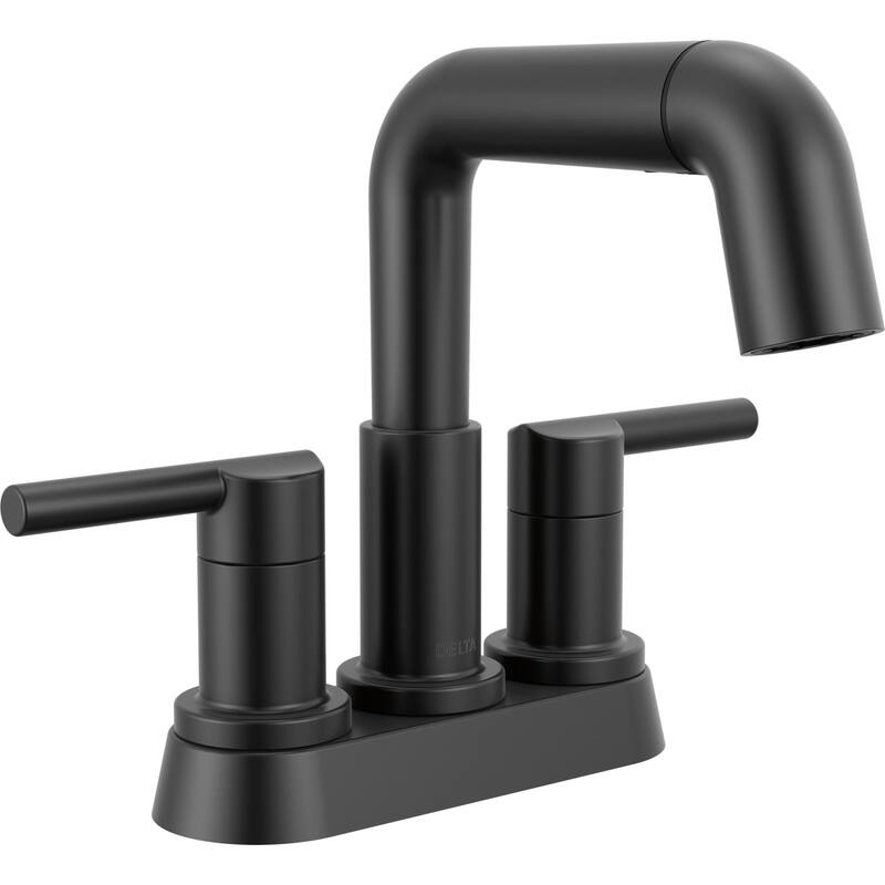 Delta 25849LF-PD Nicoli 1.2 GPM Centerset Bathroom Faucet with Pull - Matte Black