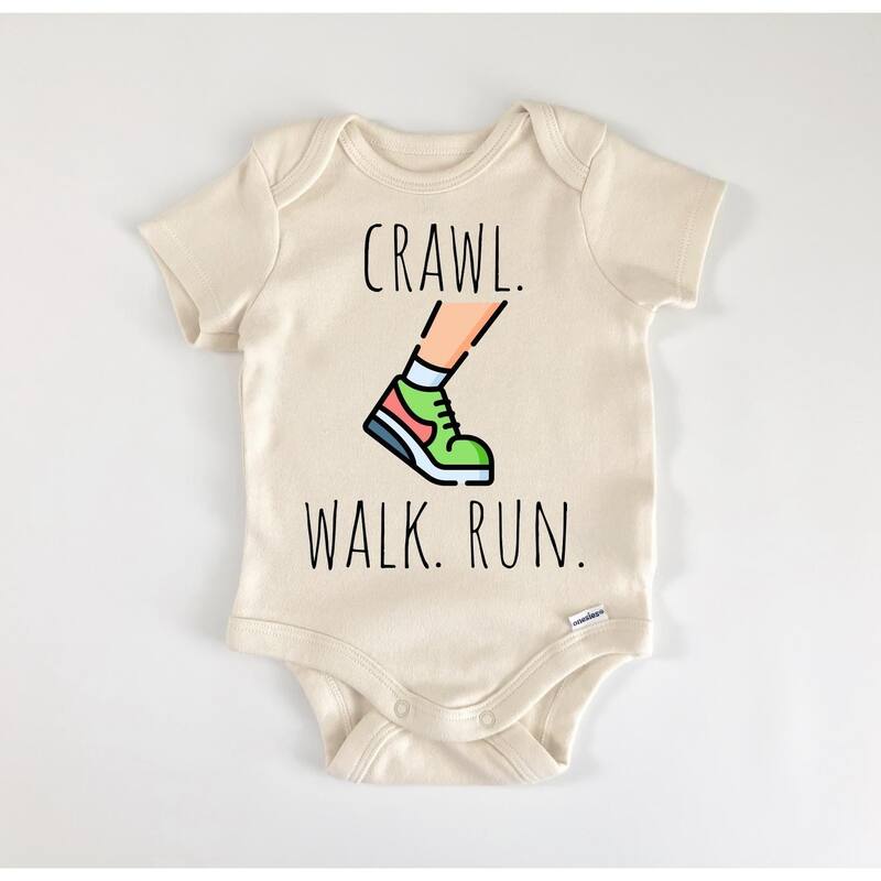 Running Runner - Baby Boy Girl Clothes Infant Bodysuit Funny Cute - White - 6-9M