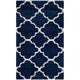 SAFAVIEH Hudson Shag Vitchka Glam Trellis 2-inch Area Rug - 2' x 3' - Navy/Ivory