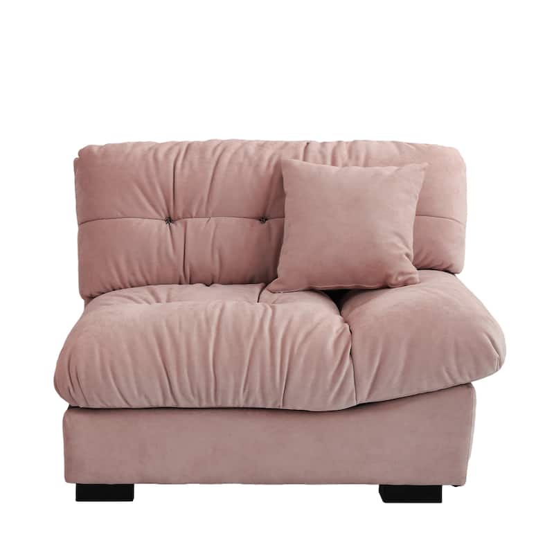 89" Fluffy Cloud Couches Sectional, Modern Minimalist Sofas With Two Pillows