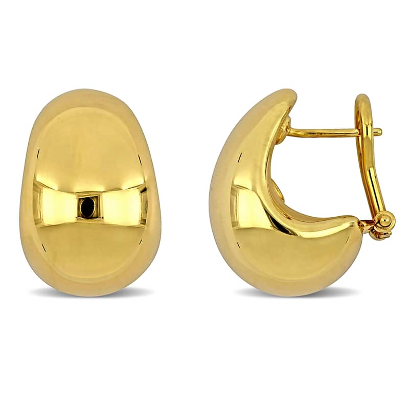 Miadora 20mm Oval Stud Earrings in 14K Yellow Gold