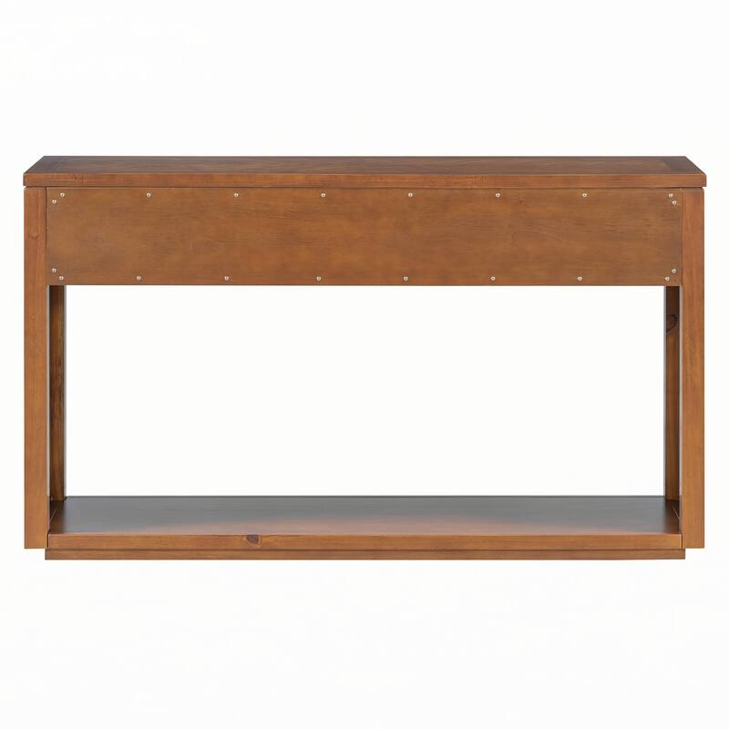 55" Rustic Wooden Entryway Console Table(Honey)