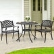 preview thumbnail 1 of 10, Nuu Garden Outdoor 3-Piece Bistro Set with Umbrella Hole, Black with Gold-Painted Edge