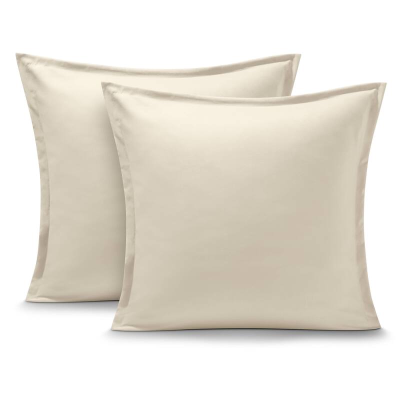 Bare Home Double Brushed Pillow Shams (Set of 2) - Euro - Sand