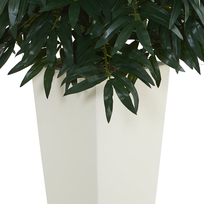 Artificial Plant 44" Tall with Planter - Indoor Decor Real Touch Leaves Stylish Home Office Accent - Dark Green - 37