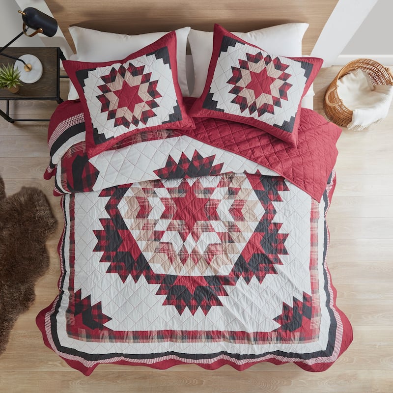 Woolrich Compass Red Cotton Quilt Mini Set