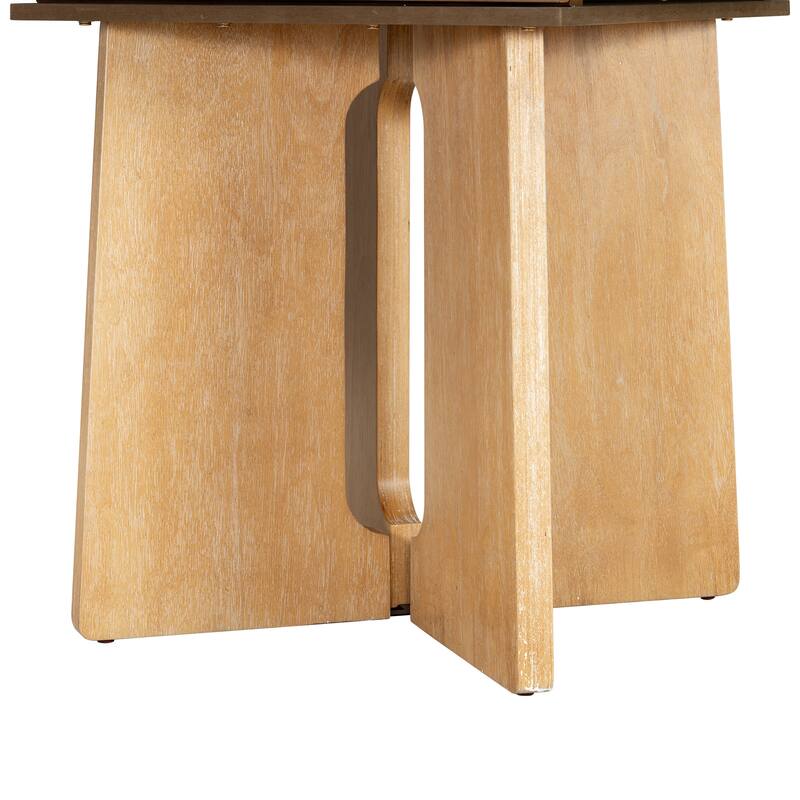 Roomfitters Extendable Oval Dining Table, Modern Wood Kitchen Table with Sculptural Arched Pedestal Base, Seats 4-6