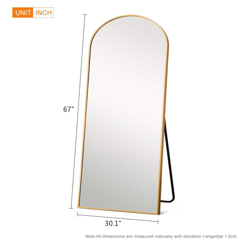Lumioca Arch Floor & Full Length Gold Framed Wall Mirror