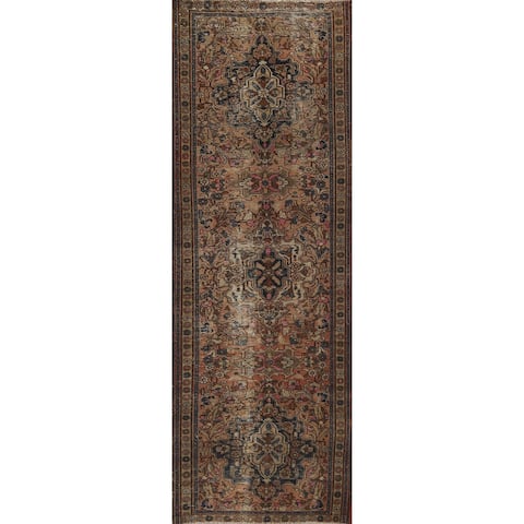 Vintage Lilian Persian Staircase Runner Rug Hand-knotted Wool Carpet - 3'3" x 10'6"